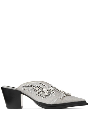 Jimmy Choo Cece 60mm glitter mules - Grey