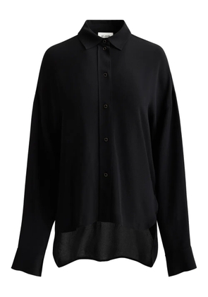 St. John Sharon button silk crepon blouse - Black