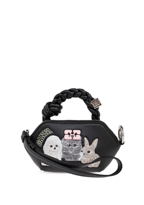 GANNI leather tote bag - Black