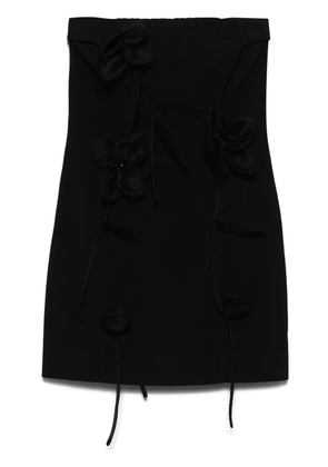 ROTATE BIRGER CHRISTENSEN rose-appliqué tube mini dress - Black
