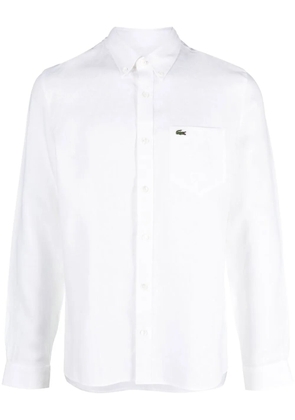 Lacoste logo-embroidered button-down shirt - White