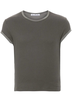 Acne Studios waffle-knit cotton T-shirt - Grey