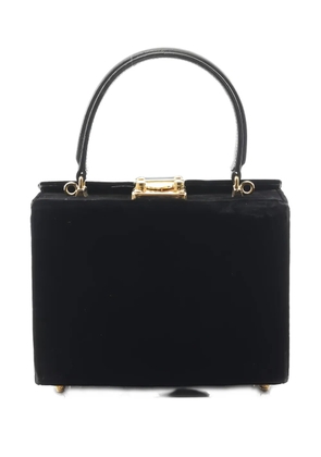 Fendi Pre-Owned 2000s velour-texture leather-handle clutch bag - Black