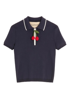 Valentino Garavani Cherry-charm polo top - Blue