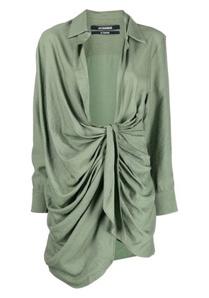 Jacquemus La Robe Bahia draped shirtdress - Green