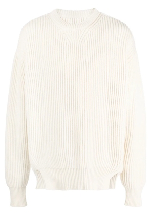 Jil Sander crew-neck ribbed-knit wool jumper - Neutrals