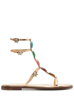 Gianvito Rossi Shanti 05 flat gladiator sandals - Gold