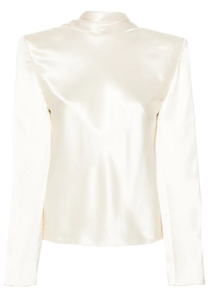 Saint Laurent cowl-back silk blouse - White