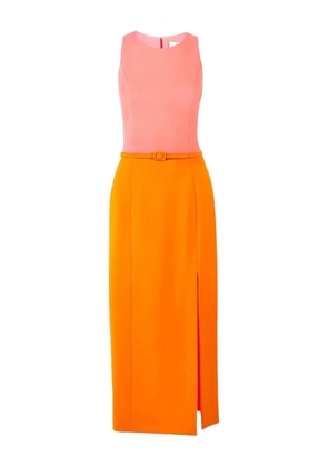 Carolina Herrera crew-neck belted midi dress - Orange