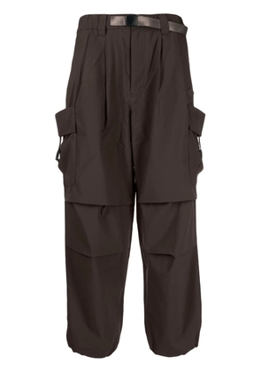 Spoonyard logo-appliqué belted cargo trousers - Brown