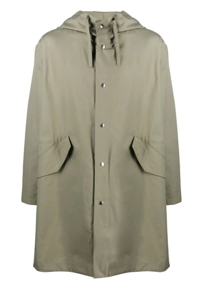 Jil Sander rear logo-print hooded coat - Green