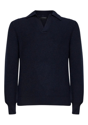 Tagliatore ribbed long-sleeve pullover - Blue