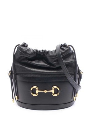 Gucci Pre-Owned 2016-2025 Leather Horsebit 1955 bucket bag - Black