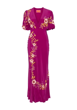 La DoubleJ silk v-neck dress - Purple