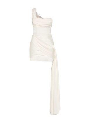 Rachel Gilbert asymmetric draped minidress - Neutrals