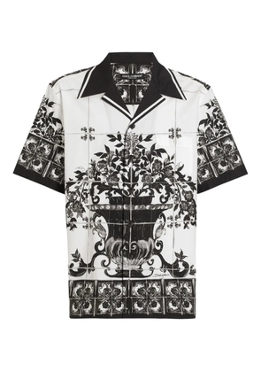 Dolce & Gabbana Majolica-print cotton shirt - White