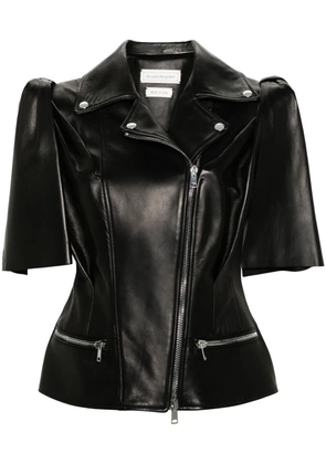 Alexander McQueen Knotted Bow leather biker vest - Black