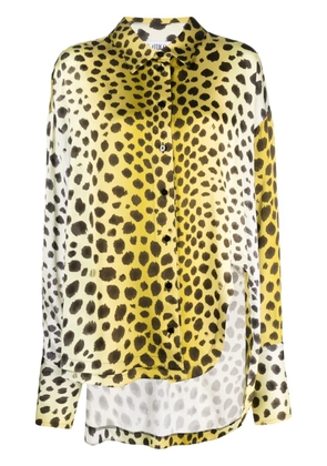 The Attico Kota leopard-print shirt - Yellow