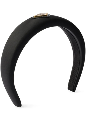 Prada logo-plaque re-nylon headband - Black