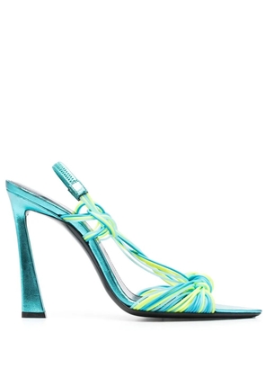 Saint Laurent 120mm Gippy knot-detail sandals - Blue