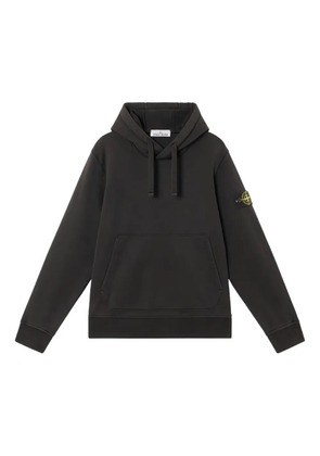 Stone Island logo-patch cotton hoodie - Black