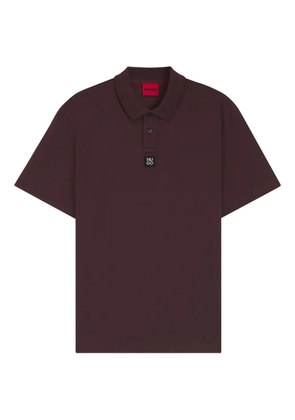 HUGO logo-patch polo shirt - Brown