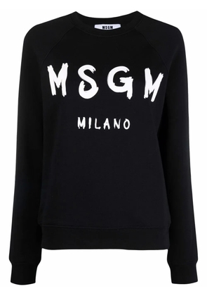 MSGM logo-print crew neck sweatshirt - Black