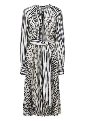 Proenza Schouler Carol stripe-print pleated dress - Neutrals