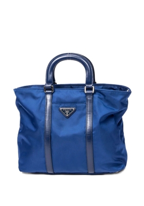 Prada Pre-Owned logo-plaque tote bag - Blue