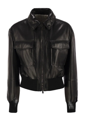 Brunello Cucinelli pocket leather jacket - Black