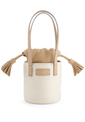 Giambattista Valli logo-patch beach bag - White