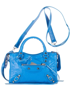 Balenciaga Pre-Owned studded leather tote bag - Blue