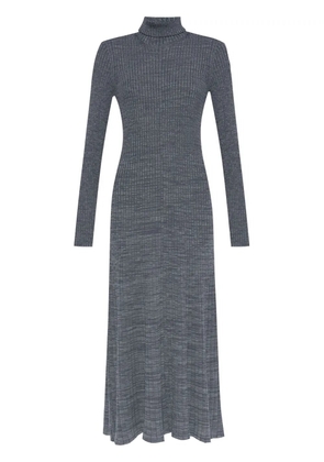 Moncler logo-patch wool maxi dress - Grey