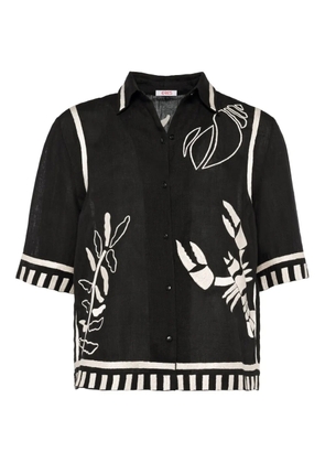 ERES Crab embroidered short-sleeve shirt - Black