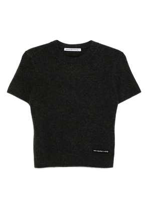 Alexander Wang logo-patch top - DARK GREY