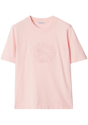Burberry logo embroidered cotton t-shirt - Pink
