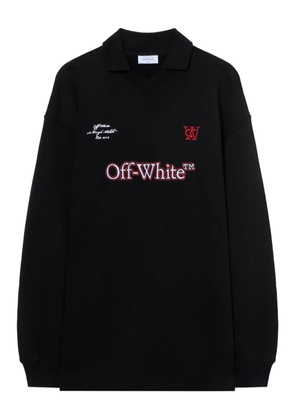 Off-White polo-collar jersey mini dress - Black