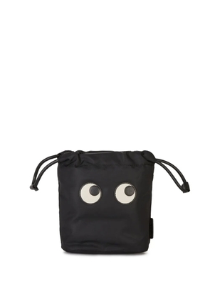 Anya Hindmarch logo-patch clutch bag - Black