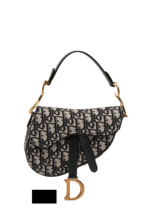 Christian Dior Pre-Owned 2019 Mini Oblique Canvas Saddle Bag satchel - Blue