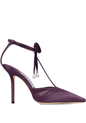 Jimmy Choo 100mm Afia bow pumps - Purple