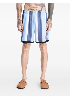 Pleasures stripe panelled shorts - Blue