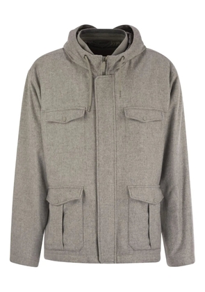 Herno mélange-effect hooded jacket - Grey