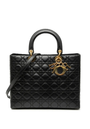 Christian Dior Pre-Owned 1997 Large Lambskin Cannage Lady Dior satchel - Black