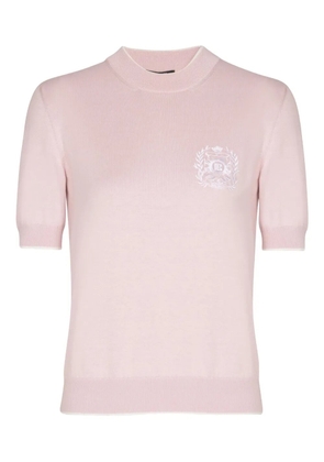 Balmain Emblème-embroidered T-shirt - Pink