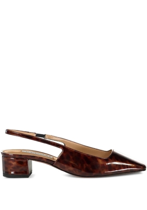 Aquazzura 35mm Ginza slingback tortoiseshell pumps - Black