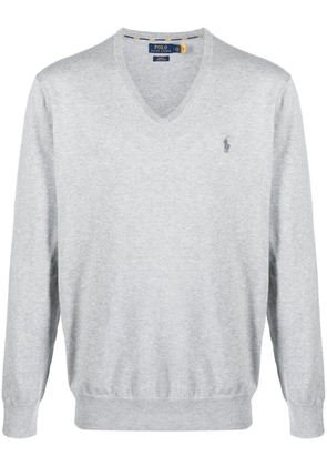 Polo Ralph Lauren embroidered-pony knit jumper - Grey