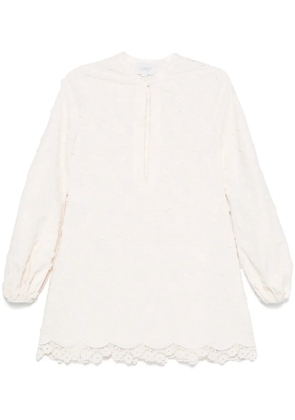 Giambattista Valli floral-appliqué mini dress - White