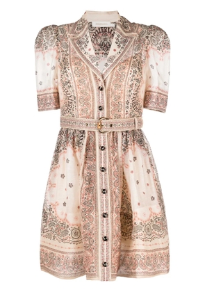 ZIMMERMANN Matchmaker paisley-print mini shirtdress - Neutrals