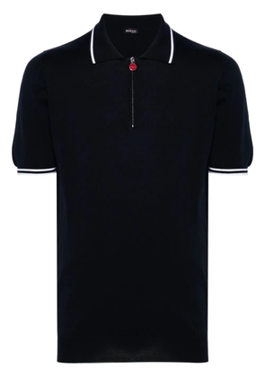 Kiton zip-up cotton polo shirt - Blue