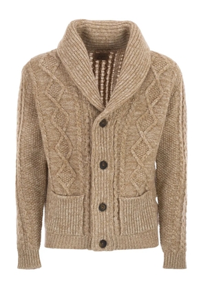 RAKKI Aran shawl-neck cardigan - Neutrals